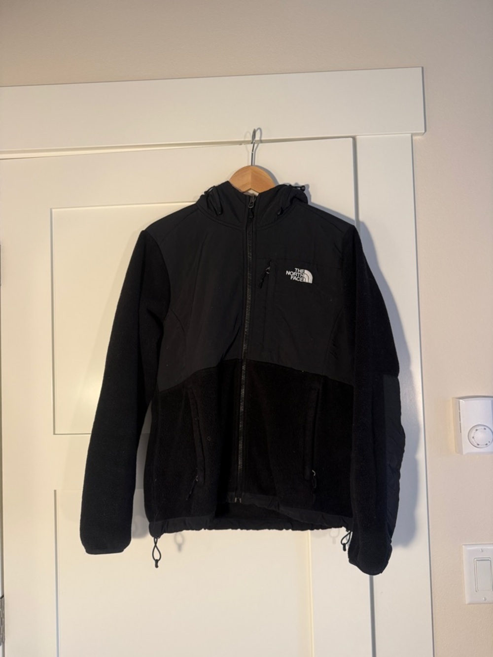 The North Face Black Hooded Jacket with Embroidered Logo